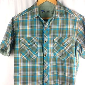 KUHL Men's Plaid Snap Front Short Sleeve Shirt